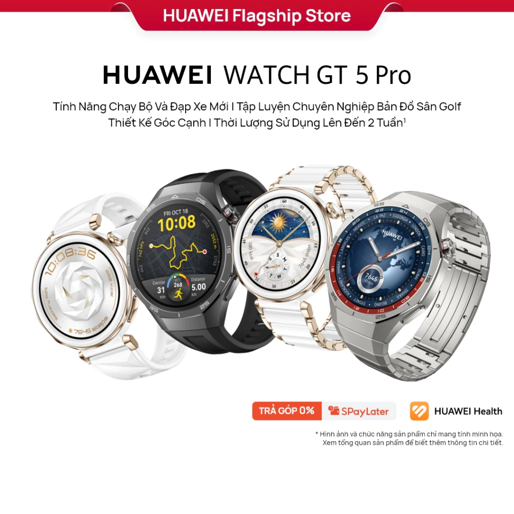 Đồng Hồ Thông Minh HUAWEI WATCH GT5 Series Tính Năng Chạy Bộ Và Đạp Xe Mới | Thiết Kế Góc Cạnh | Thời Lượng 2 Tuần